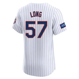 Elite Men's Kevin Long New York Mets Home Patch Jersey - White