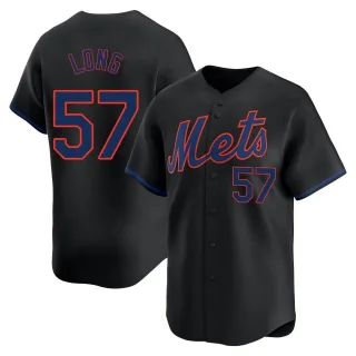 Limited Men's Kevin Long New York Mets Alternate Jersey - Black