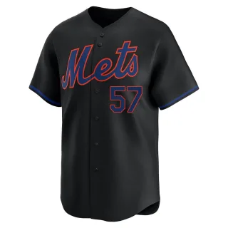 Limited Men's Kevin Long New York Mets Alternate Jersey - Black