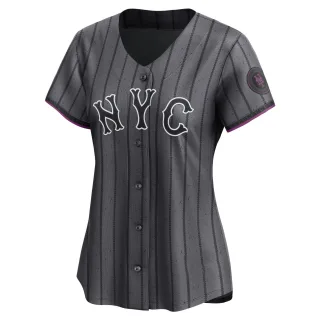 Limited Women's Kevin Long New York Mets Graphite 2024 City Connect Jersey -