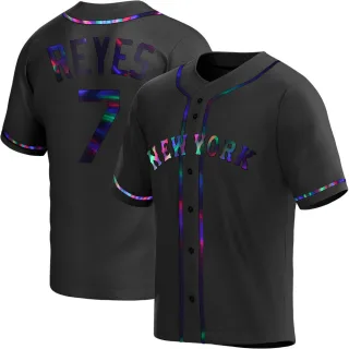 Majestic Jose Reyes #7 New York Mets Black Sewn Jersey Kids 10/12 Baseball