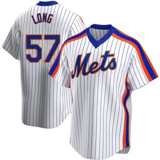 Replica Men's Kevin Long New York Mets Home Cooperstown Collection Jersey - White