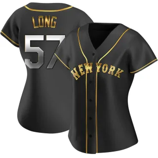 Replica Women's Kevin Long New York Mets Alternate Jersey - Black Golden