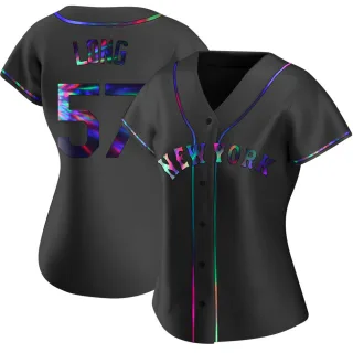 Replica Women's Kevin Long New York Mets Alternate Jersey - Black Holographic